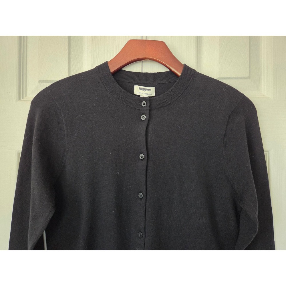 J.Crew Classic Cotton Cardigan Button Front Women Size S Black NWT E5957‎ - Picture 2 of 6